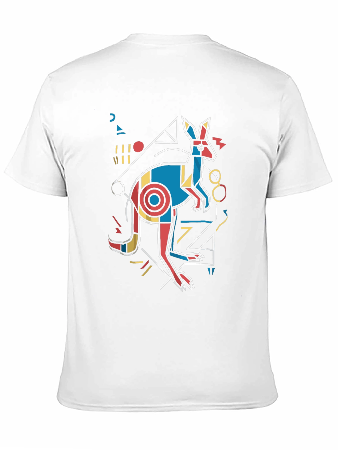 Abstract Kangaroo Graphic Tee - Black