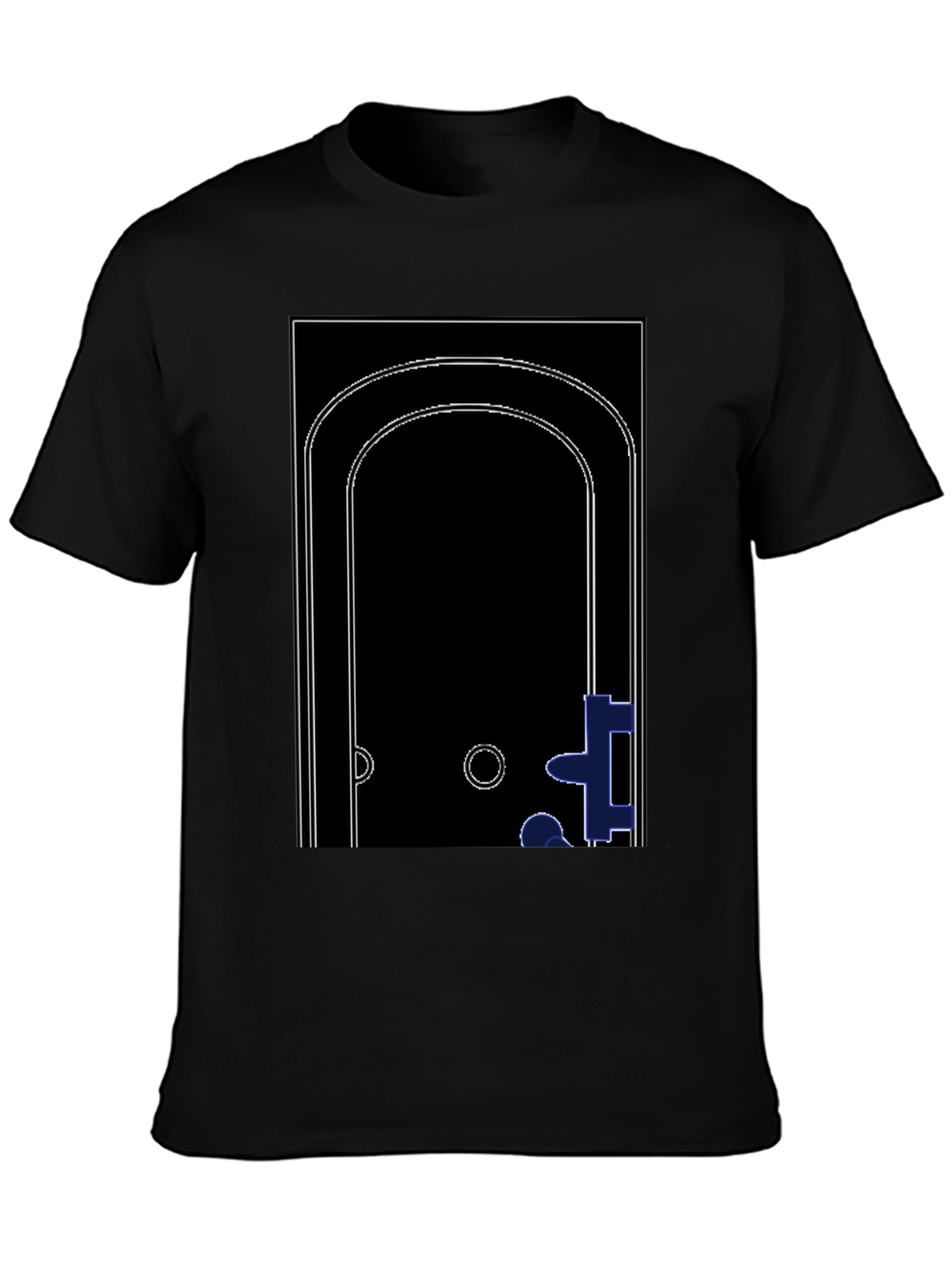 Abstract Doorway Graphic Tee - Modern Black T-Shirt