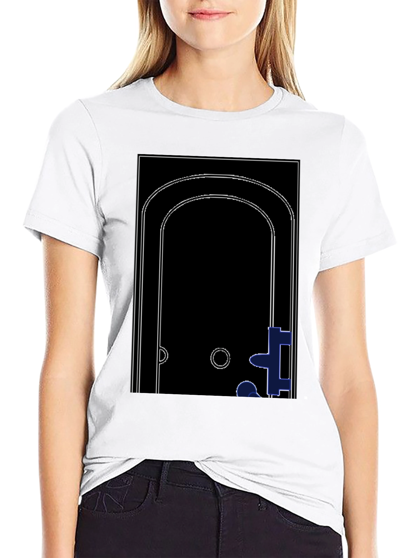 Abstract Doorway Graphic Tee - Modern Black T-Shirt