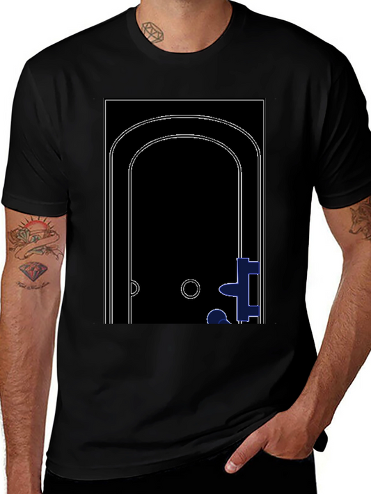 Abstract Doorway Graphic Tee - Modern Black T-Shirt