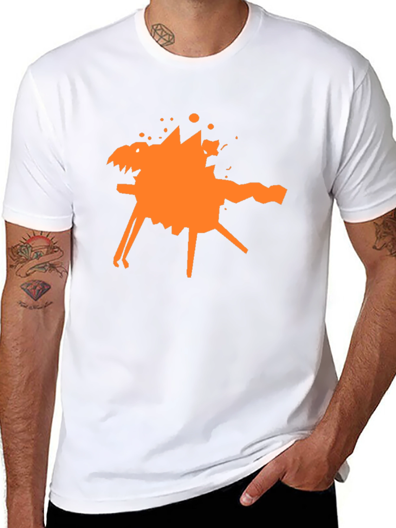Abstract Graphic Tee - Stylish Black Cotton T-Shirt