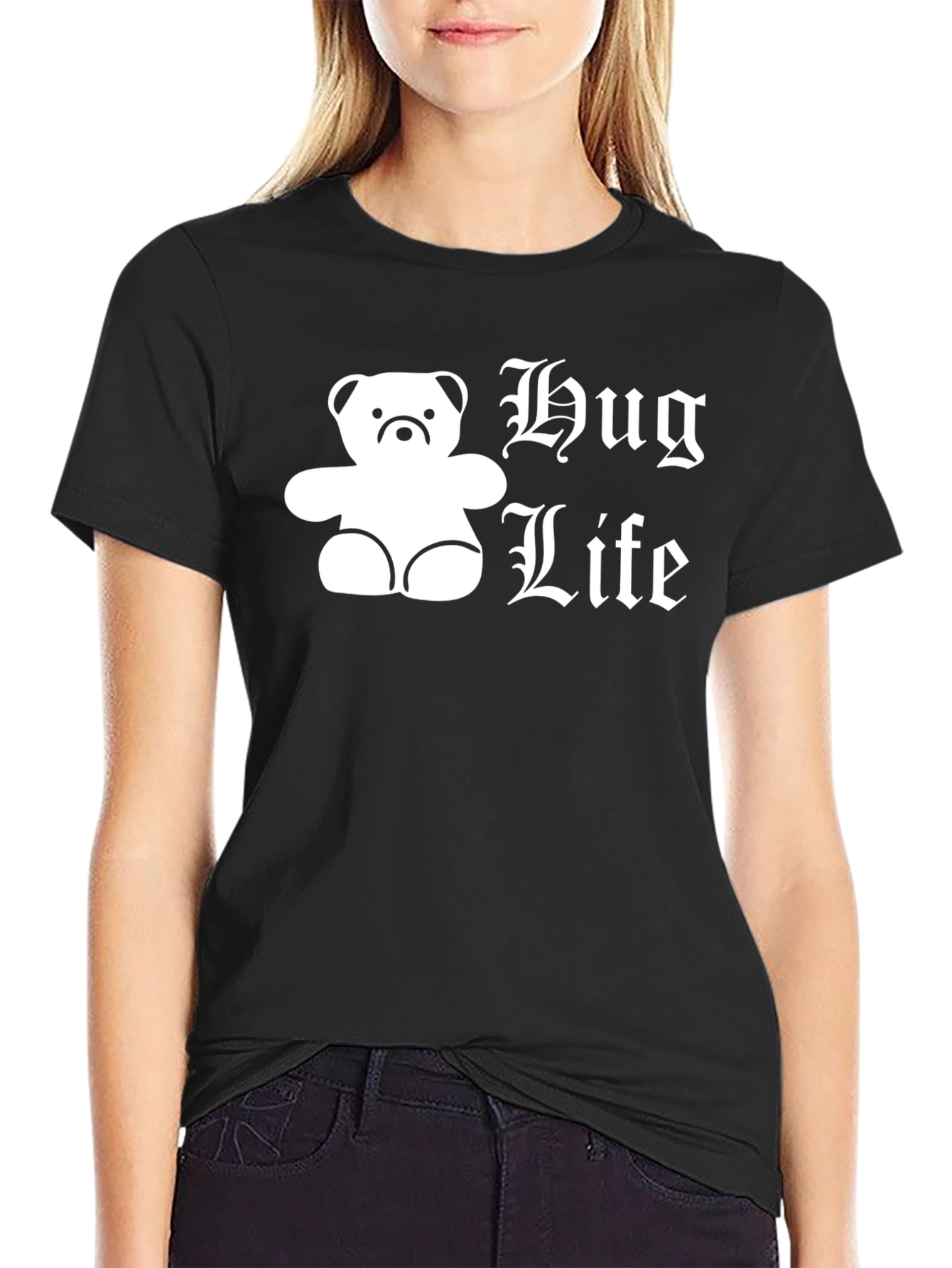 Hug Life T-Shirt - Black Bear Parody Tee