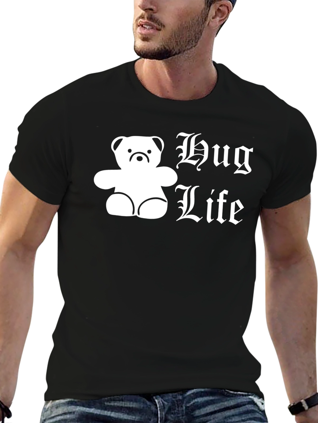 Hug Life T-Shirt - Black Bear Parody Tee