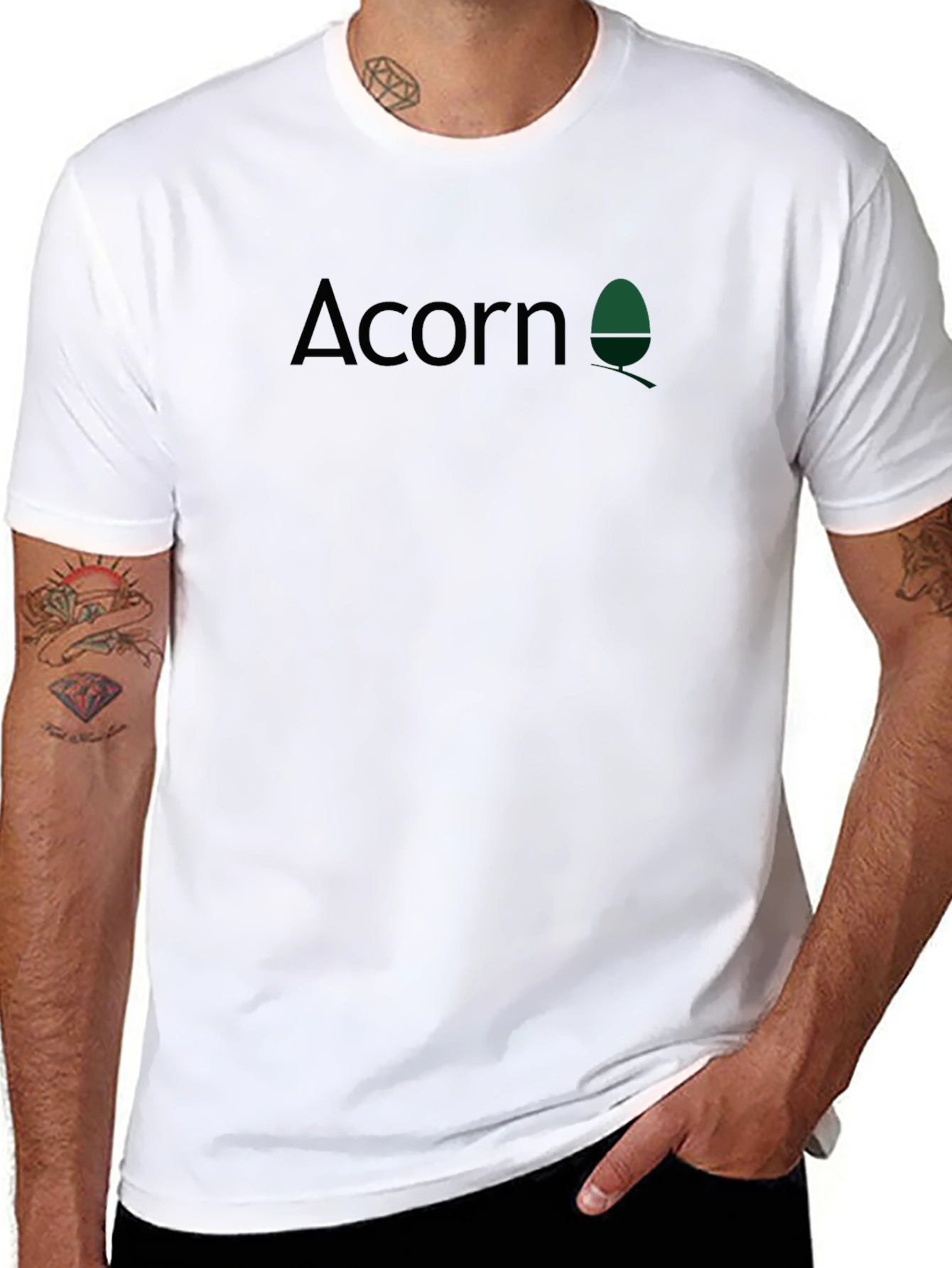 Acorn Graphic Print Black Tee