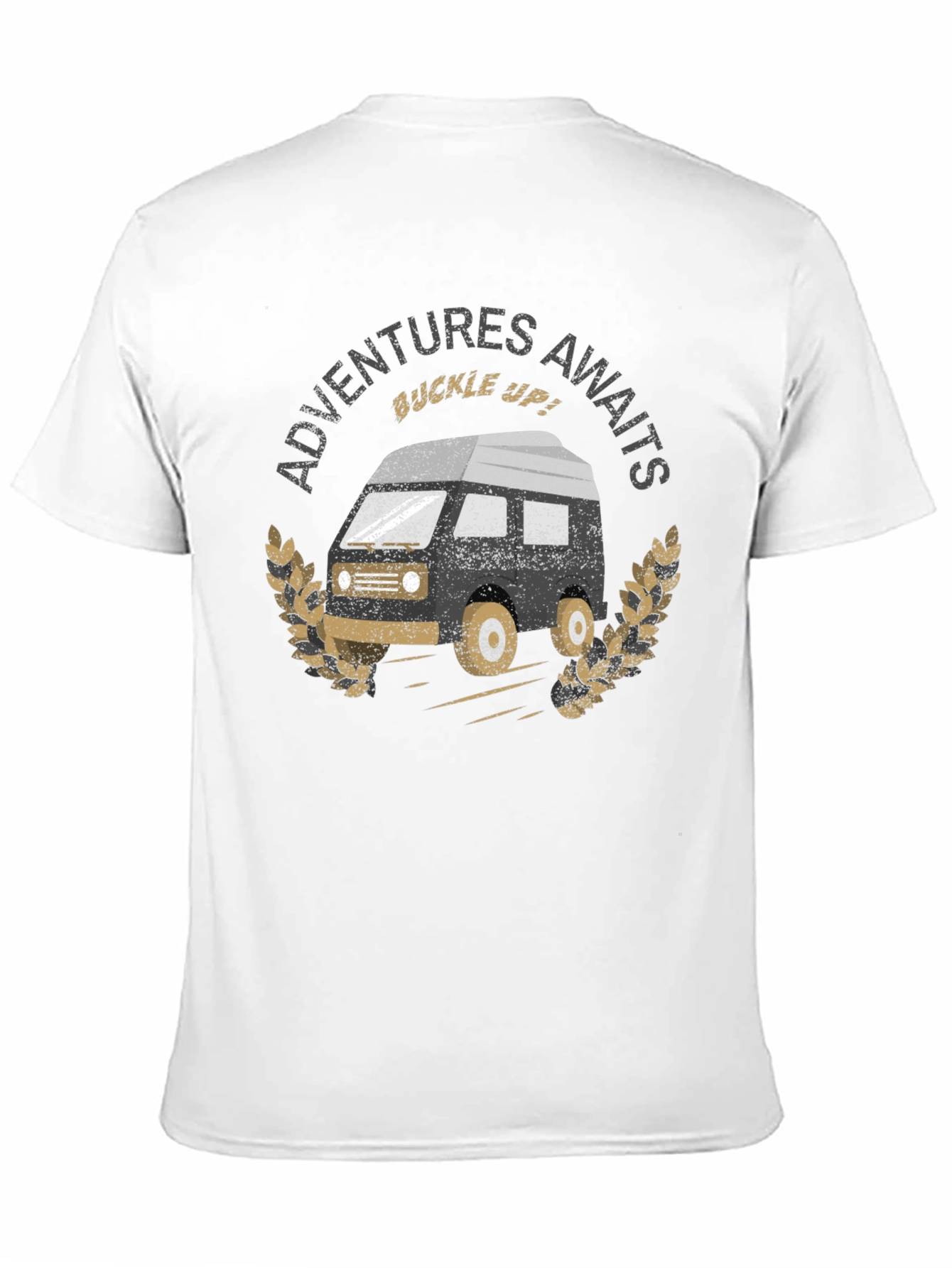 Adventures Await Graphic Tee - Black Cotton T-Shirt