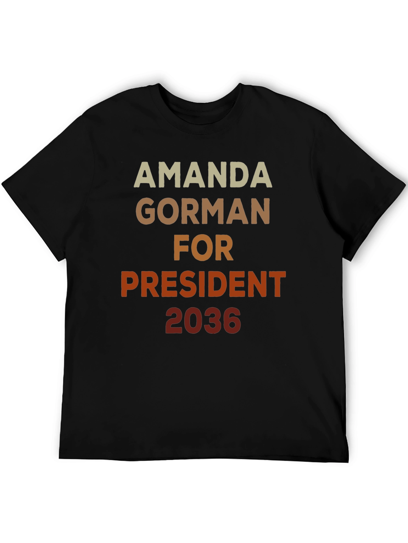 Amanda Gorman For President 2036 Black T-Shirt