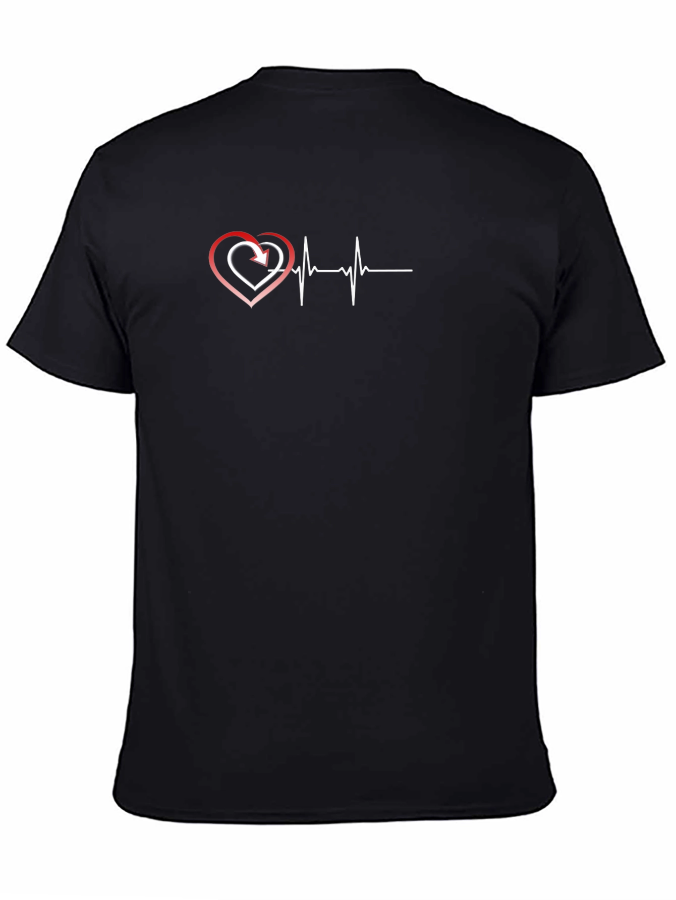 Heartbeat Design Black T-Shirt