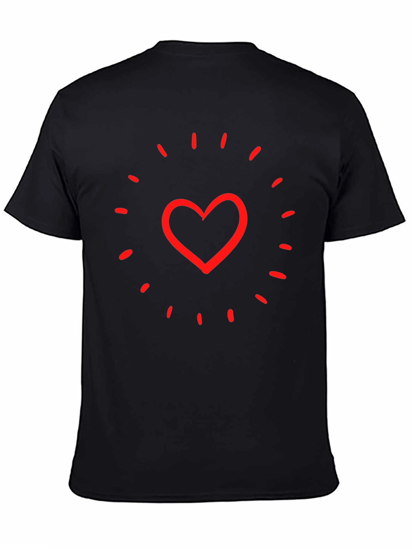 Heart Burst Graphic Tee - Black Cotton T-Shirt