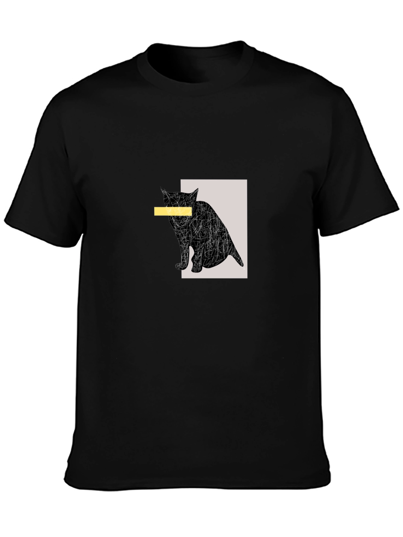 Abstract Cat Graphic Tee - Unisex Casual T-Shirt