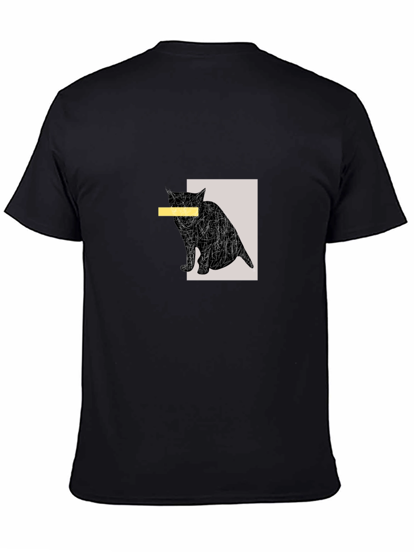 Abstract Cat Graphic Tee - Unisex Casual T-Shirt