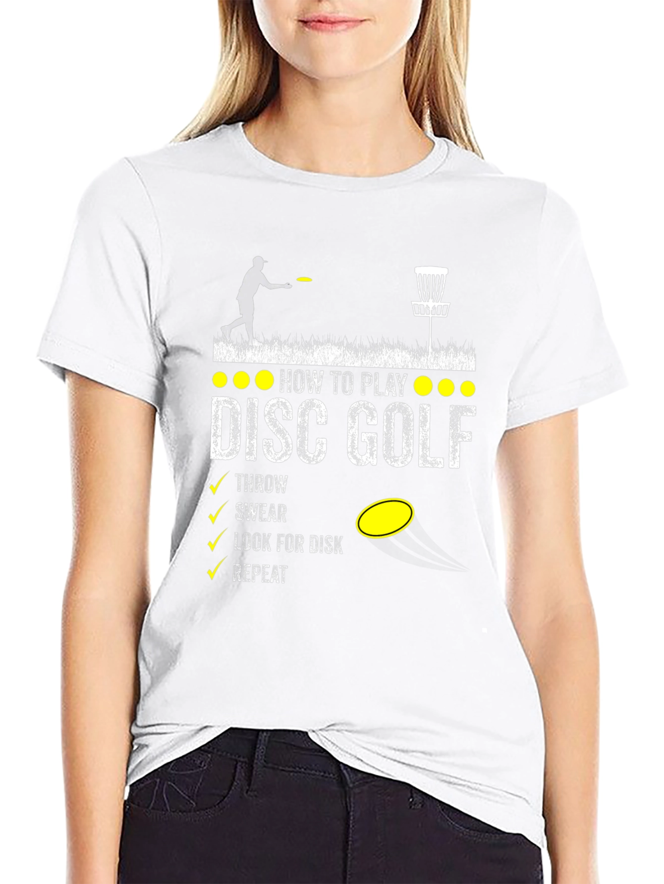 How to Play Disc Golf Black Graphic Tee