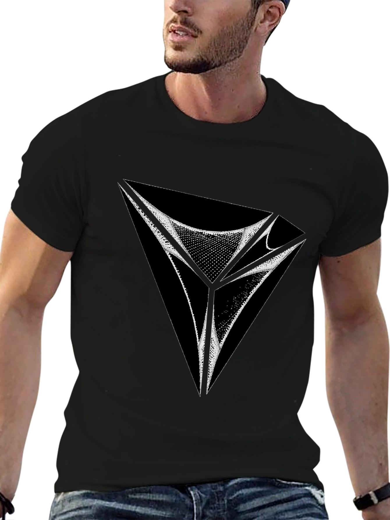 Abstract Geometric Graphic Tee - Modern Design Shirt