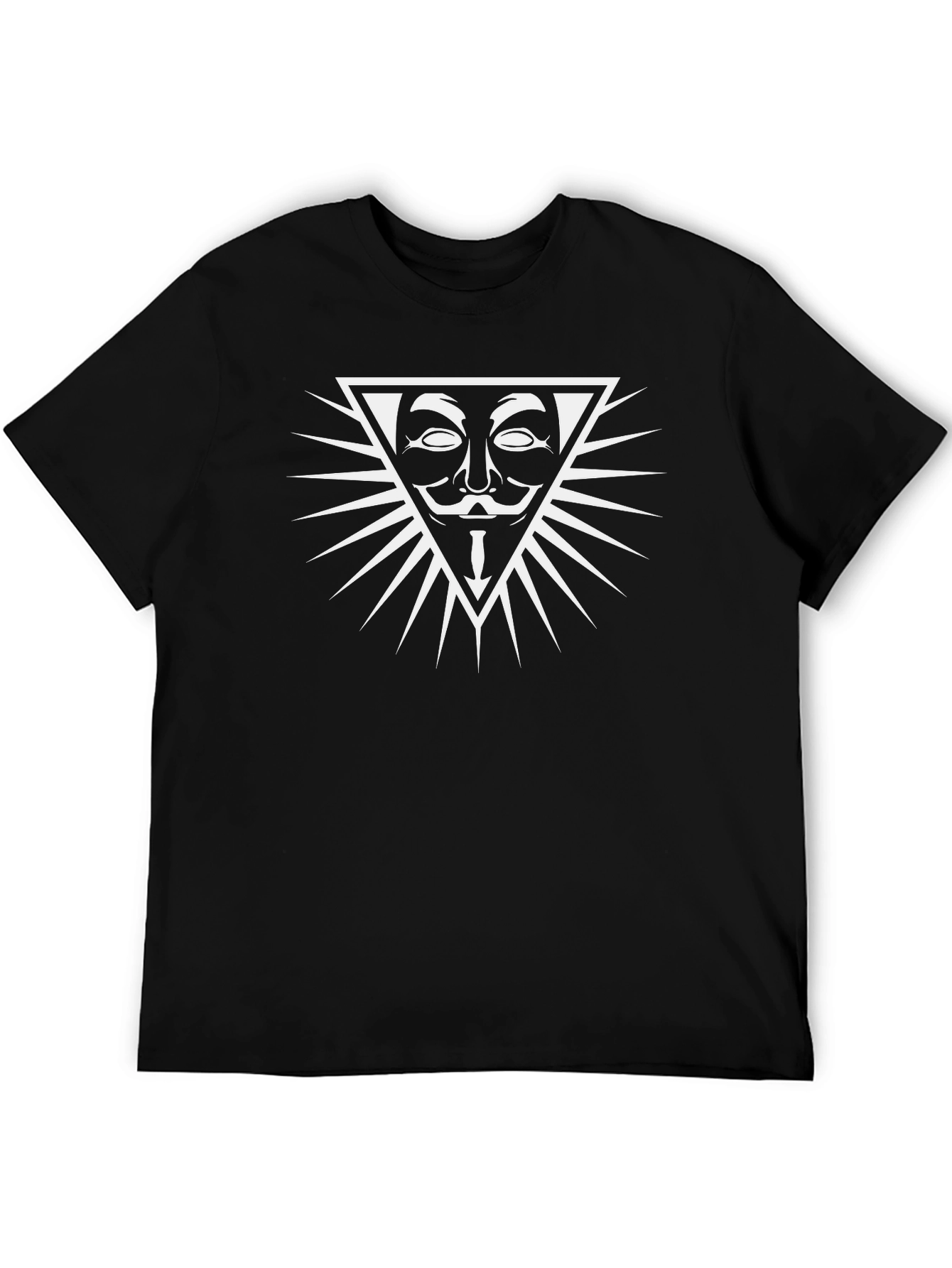 Anonymous Mask Graphic Black T-Shirt - Bold Statement Piece