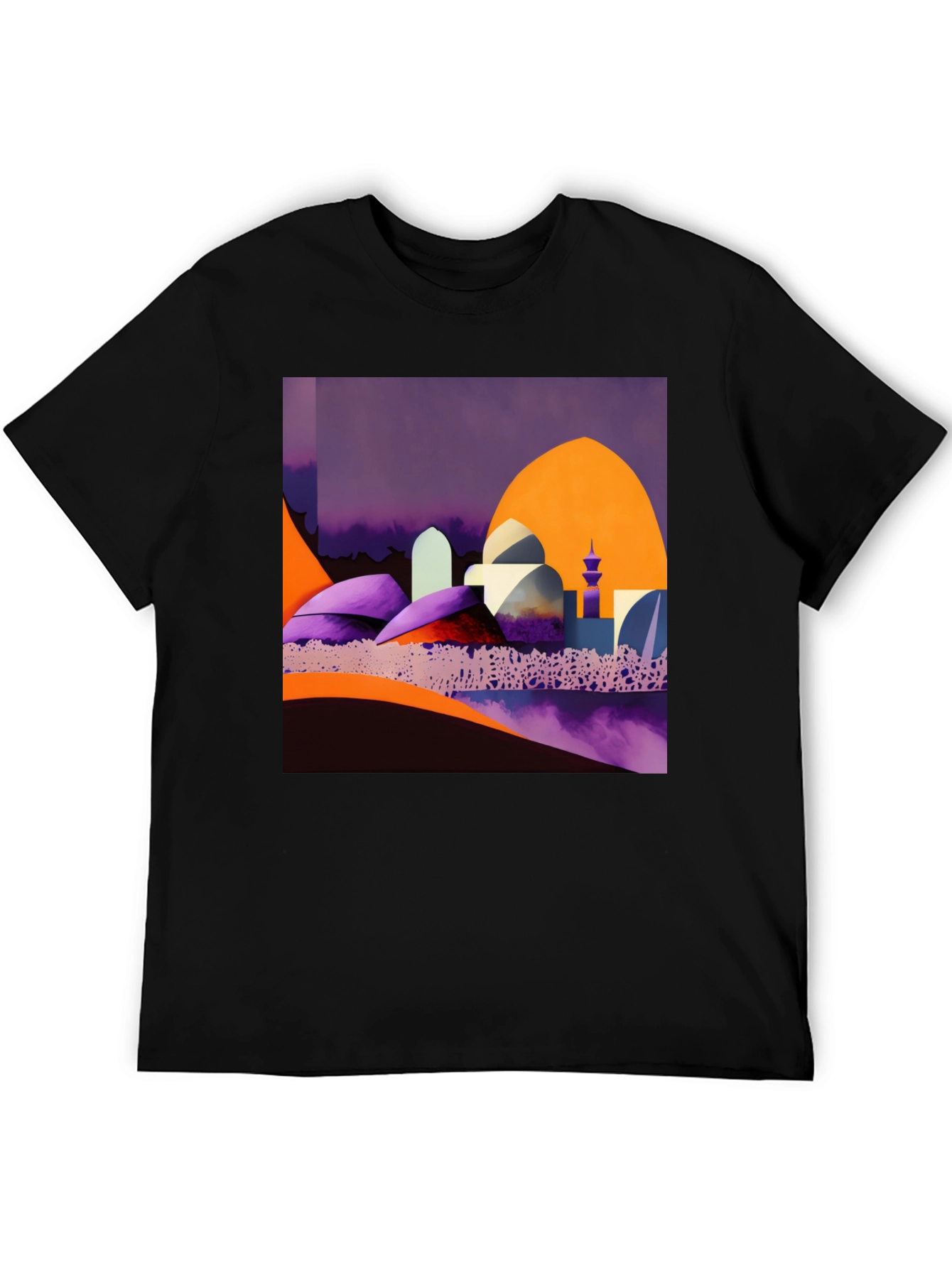 Abstract Mosque Art Black T-Shirt