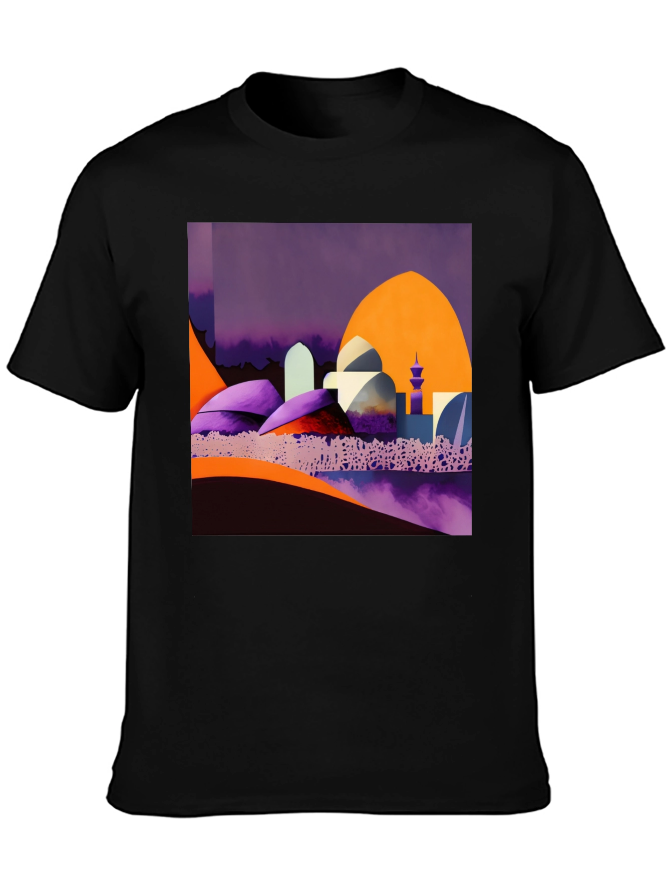 Abstract Mosque Art Black T-Shirt