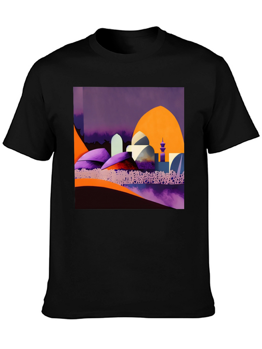Abstract Mosque Art Black T-Shirt