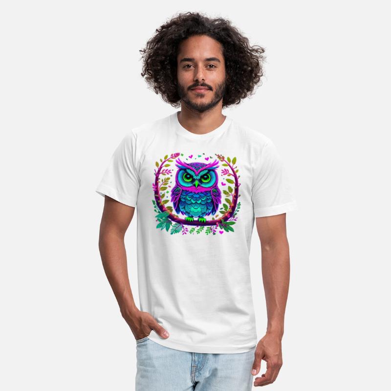 Radiant Owl: Colorful Perched Beauty