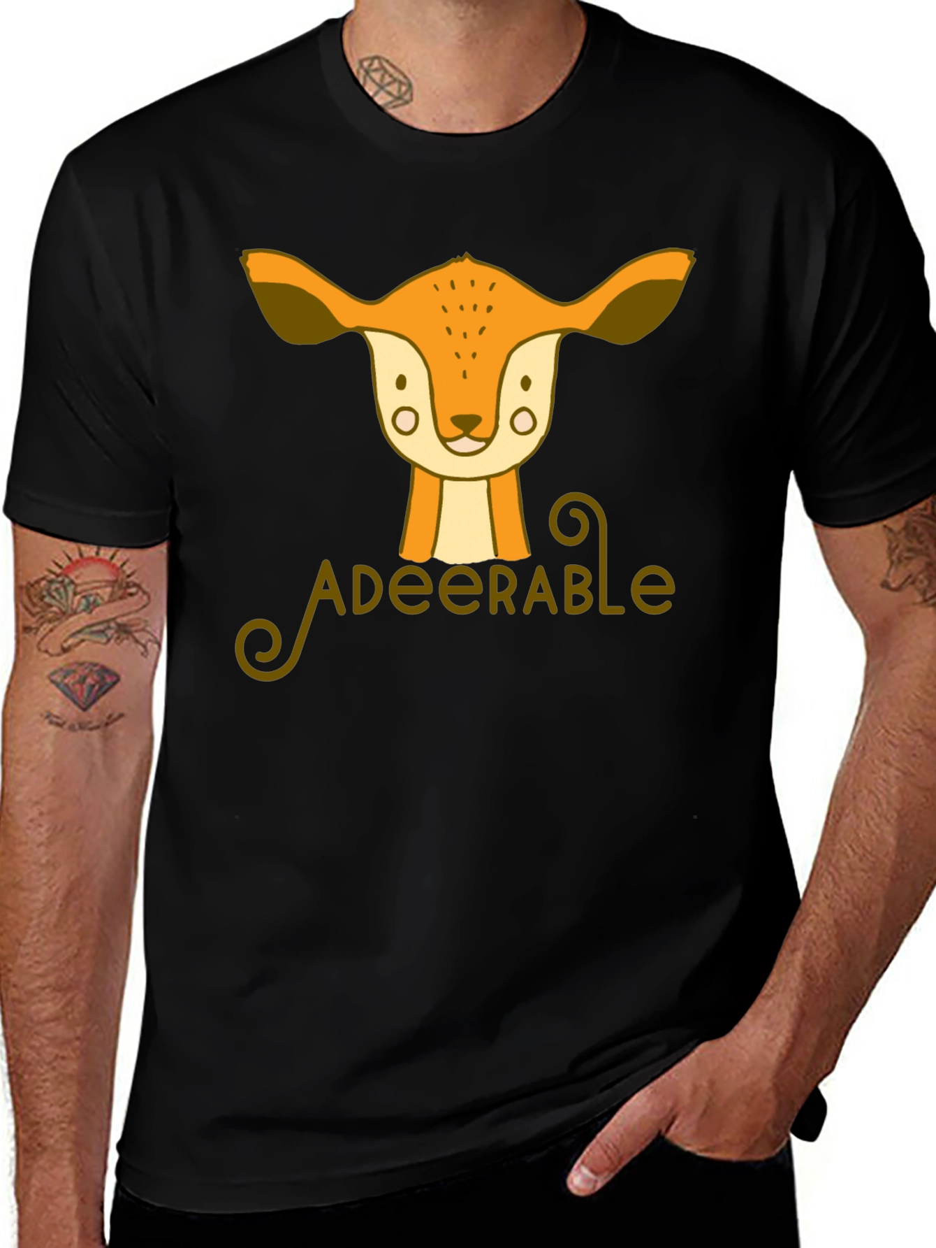 Adeerable Deer Graphic T-Shirt - Black