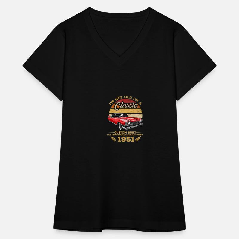 Retro Classic Car Distressed Bday Born In 1951