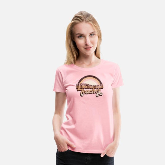 Retro Rainbow Kindergarten Teacher Design Shirts