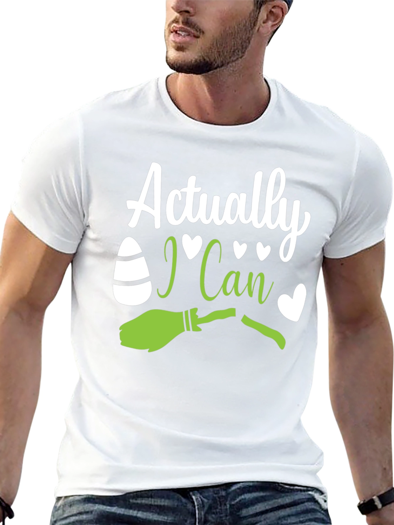 Actually I Can - Witch Broom Halloween T-Shirt