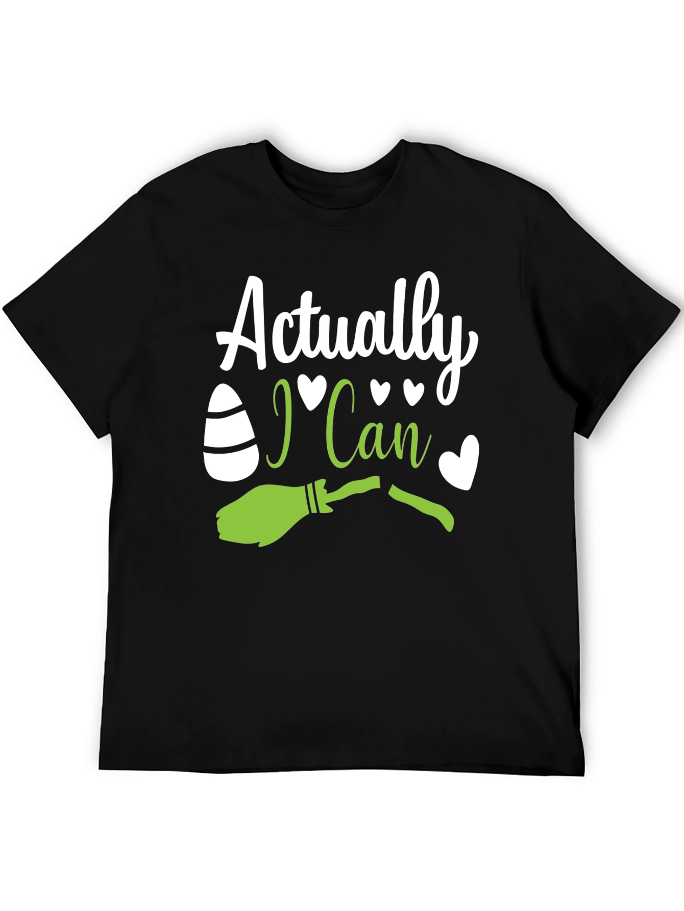Actually I Can - Witch Broom Halloween T-Shirt
