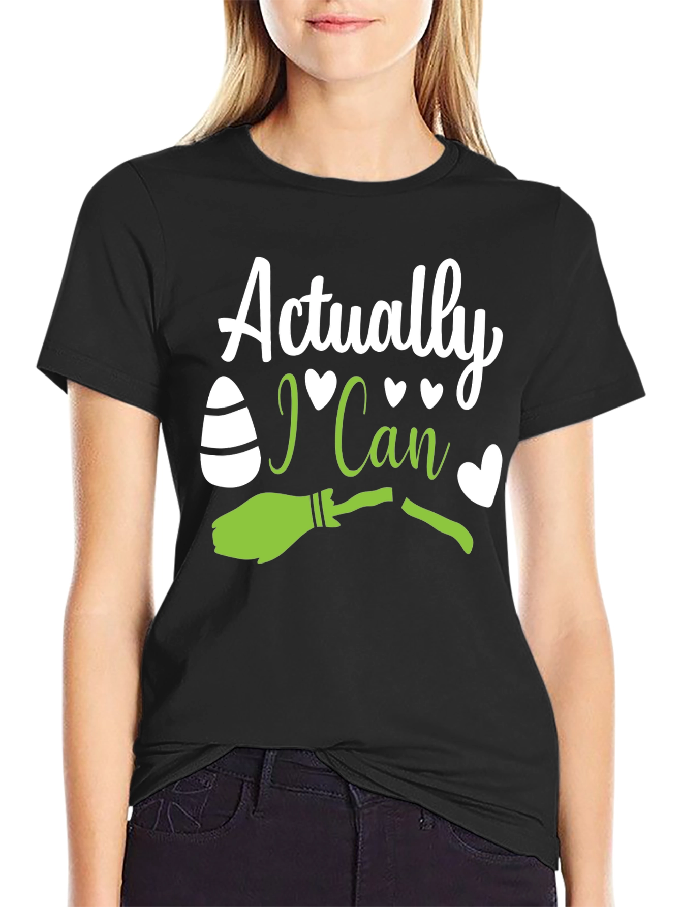 Actually I Can - Witch Broom Halloween T-Shirt