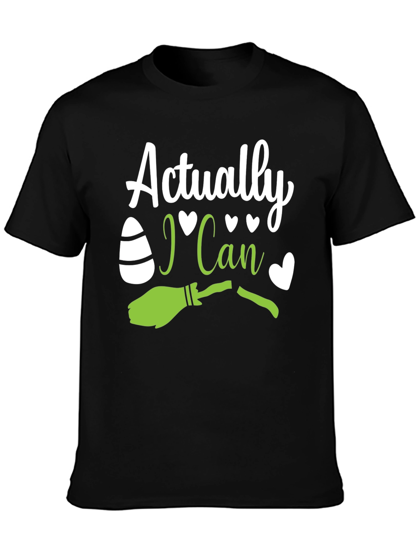 Actually I Can - Witch Broom Halloween T-Shirt