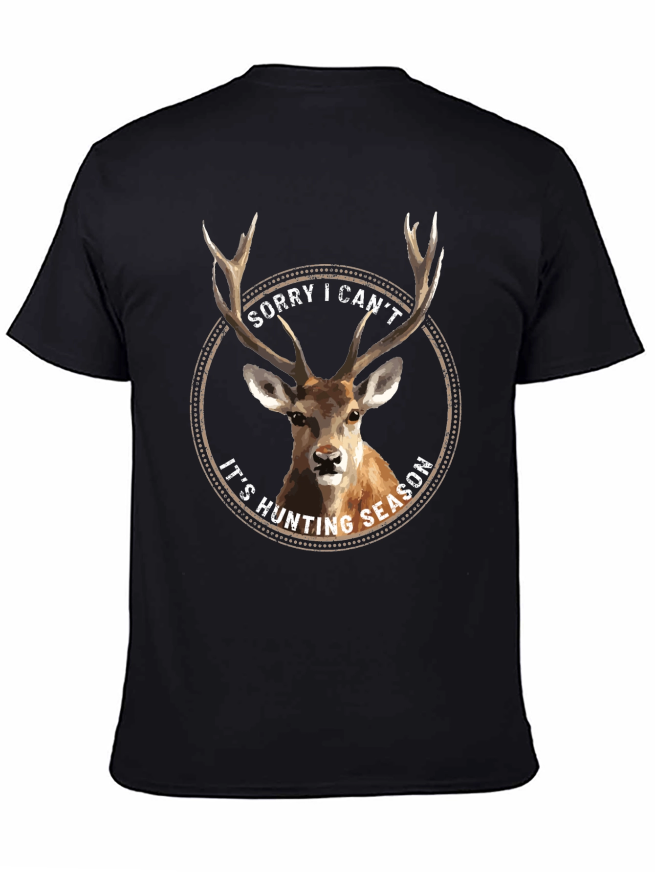 Hunting Season Deer Graphic Tee - Black Casual T-Shirt