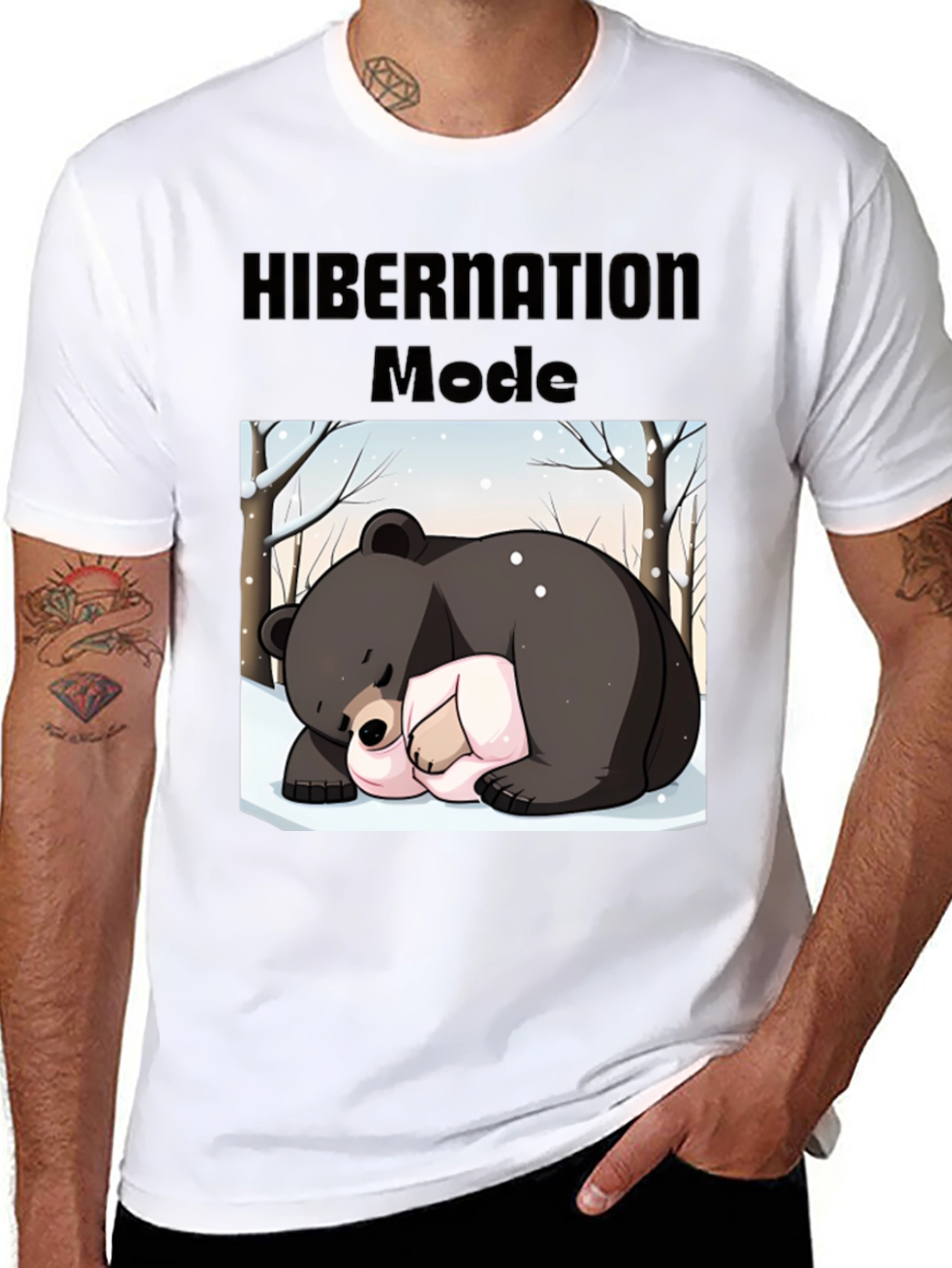Hibernation Mode Bear Graphic T-Shirt