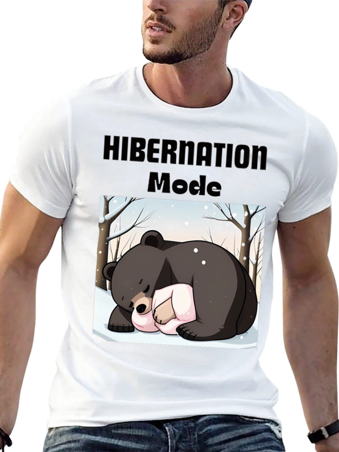 Hibernation Mode Bear Graphic T-Shirt