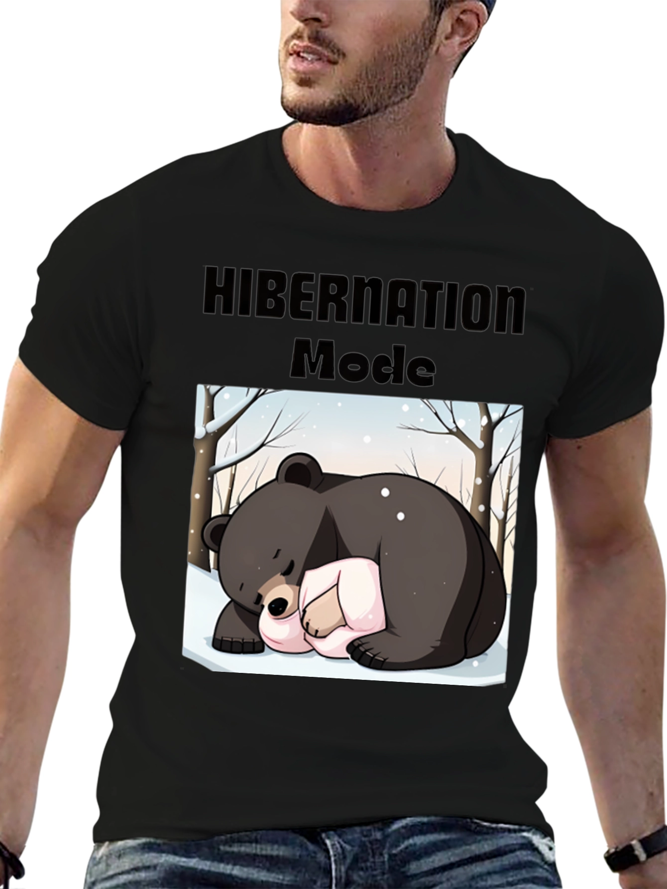 Hibernation Mode Bear Graphic T-Shirt