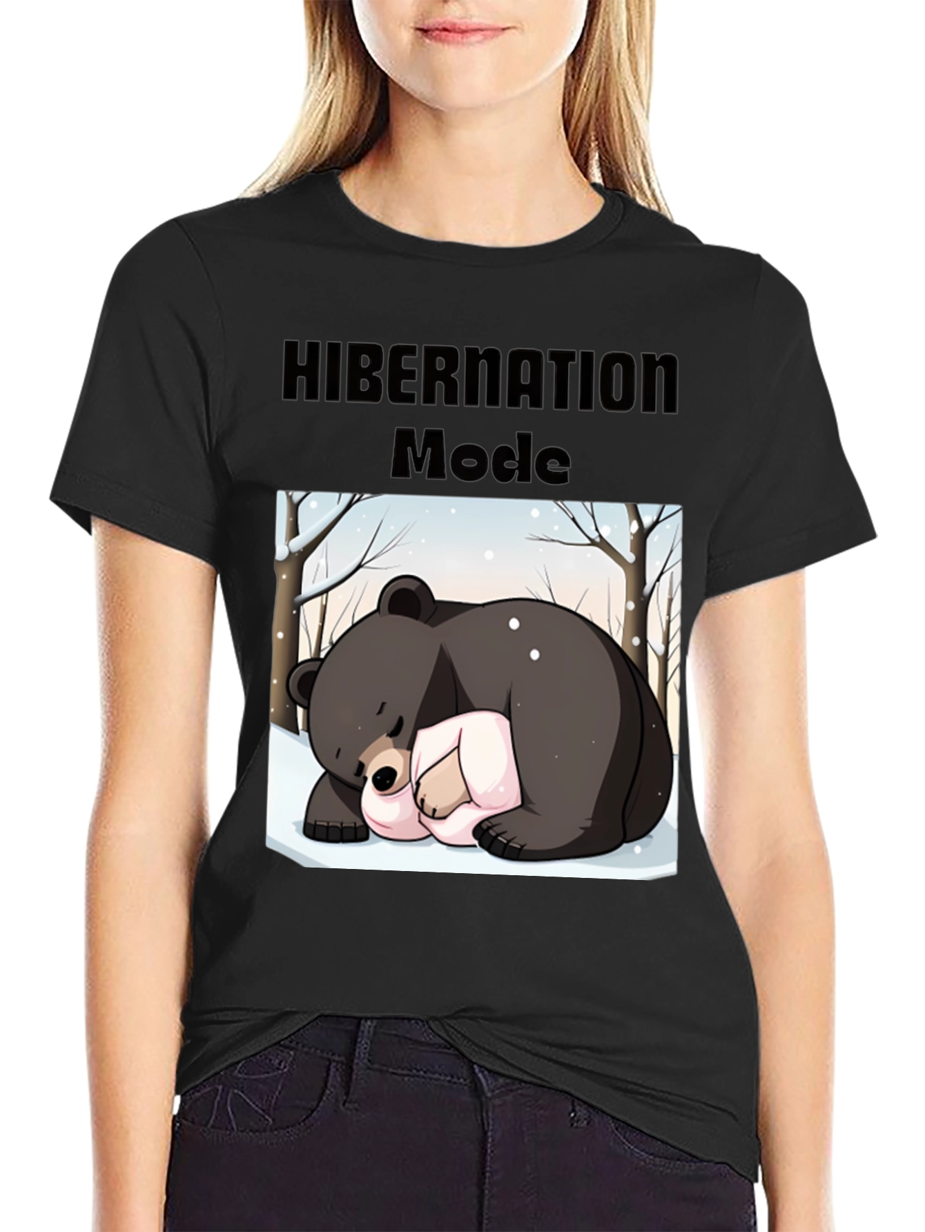 Hibernation Mode Bear Graphic T-Shirt