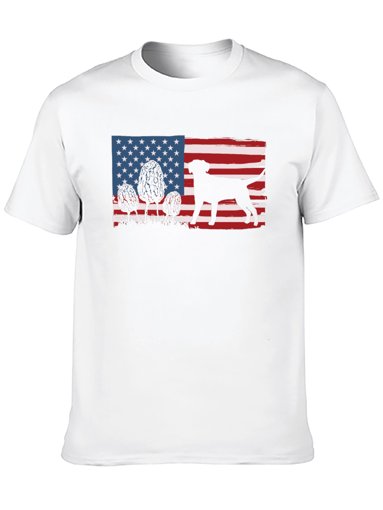 American Flag Dog Silhouette T-Shirt