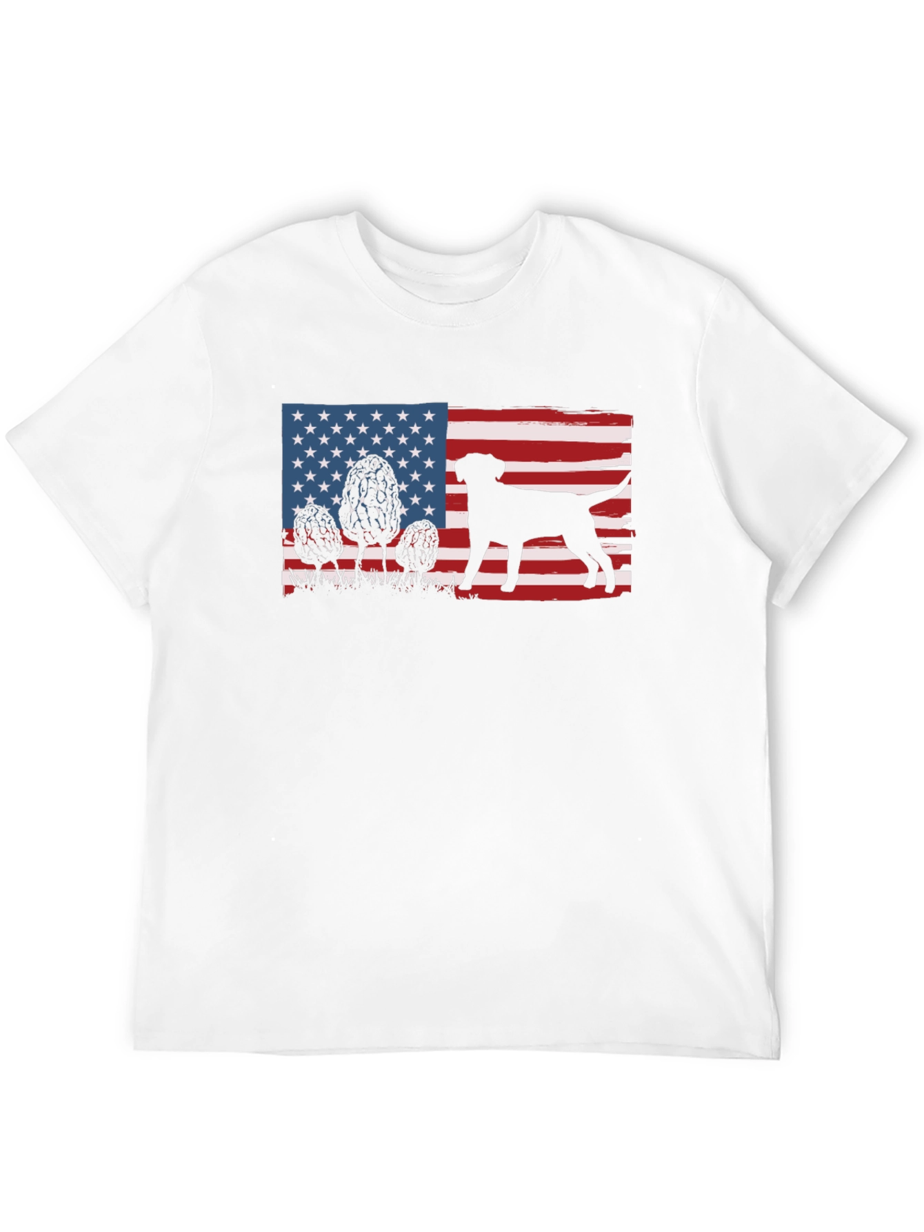 American Flag Dog Silhouette T-Shirt