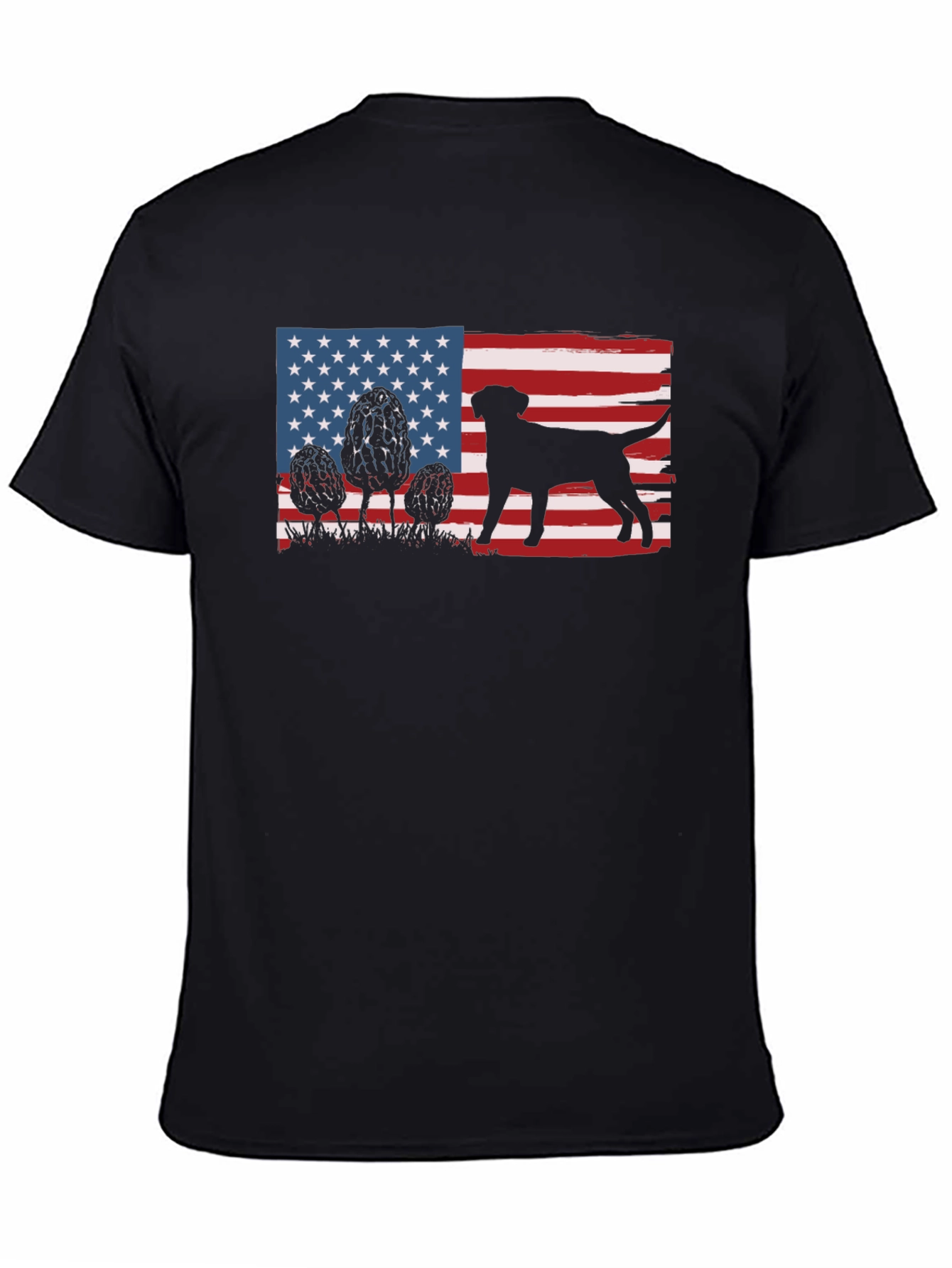 American Flag Dog Silhouette T-Shirt