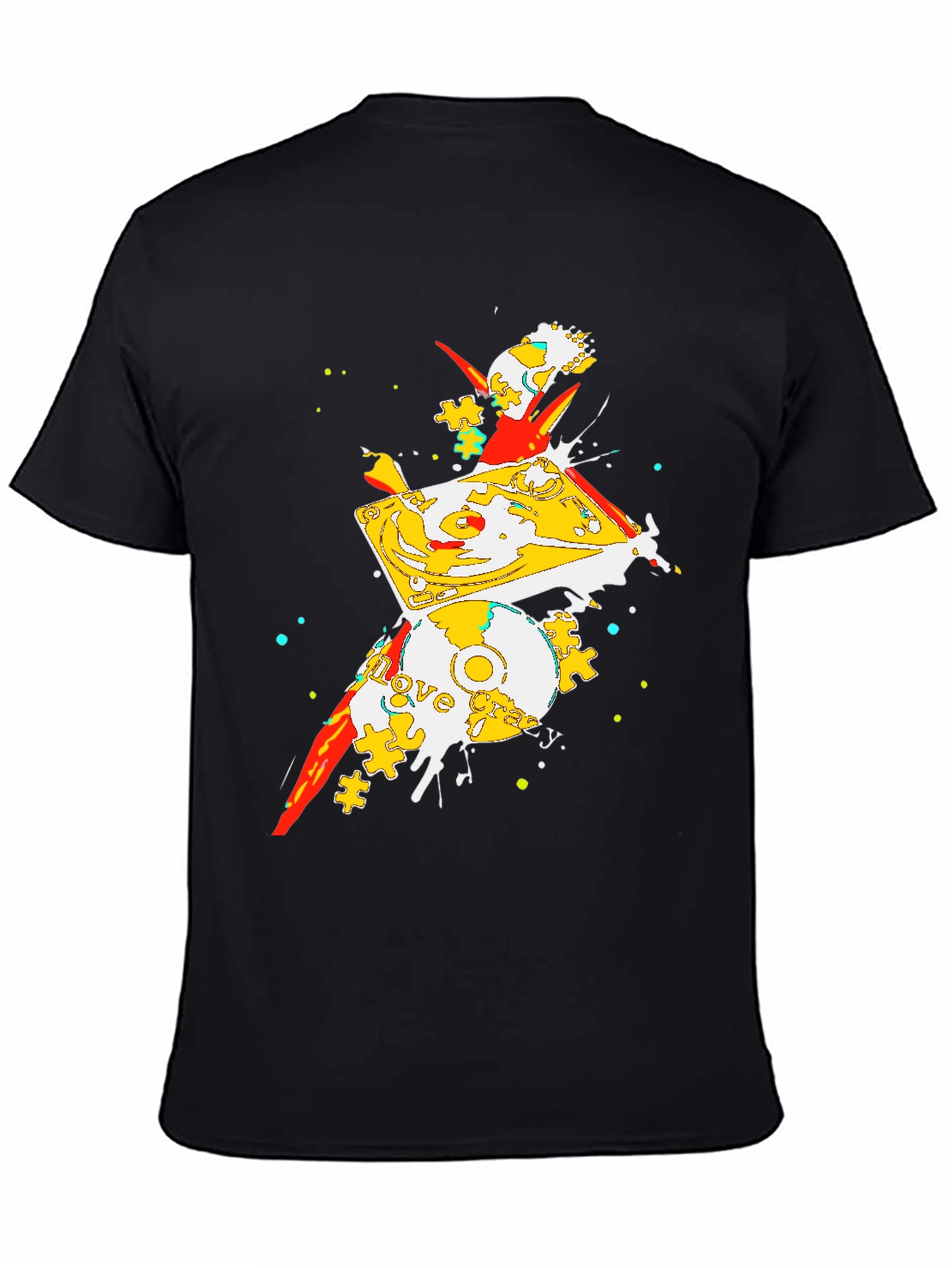 Abstract Turntable Graphic Tee - Black