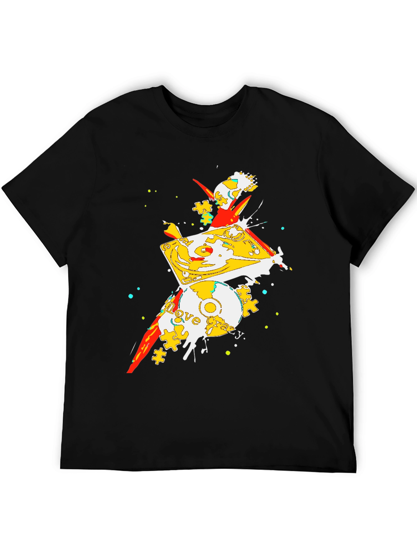 Abstract Turntable Graphic Tee - Black