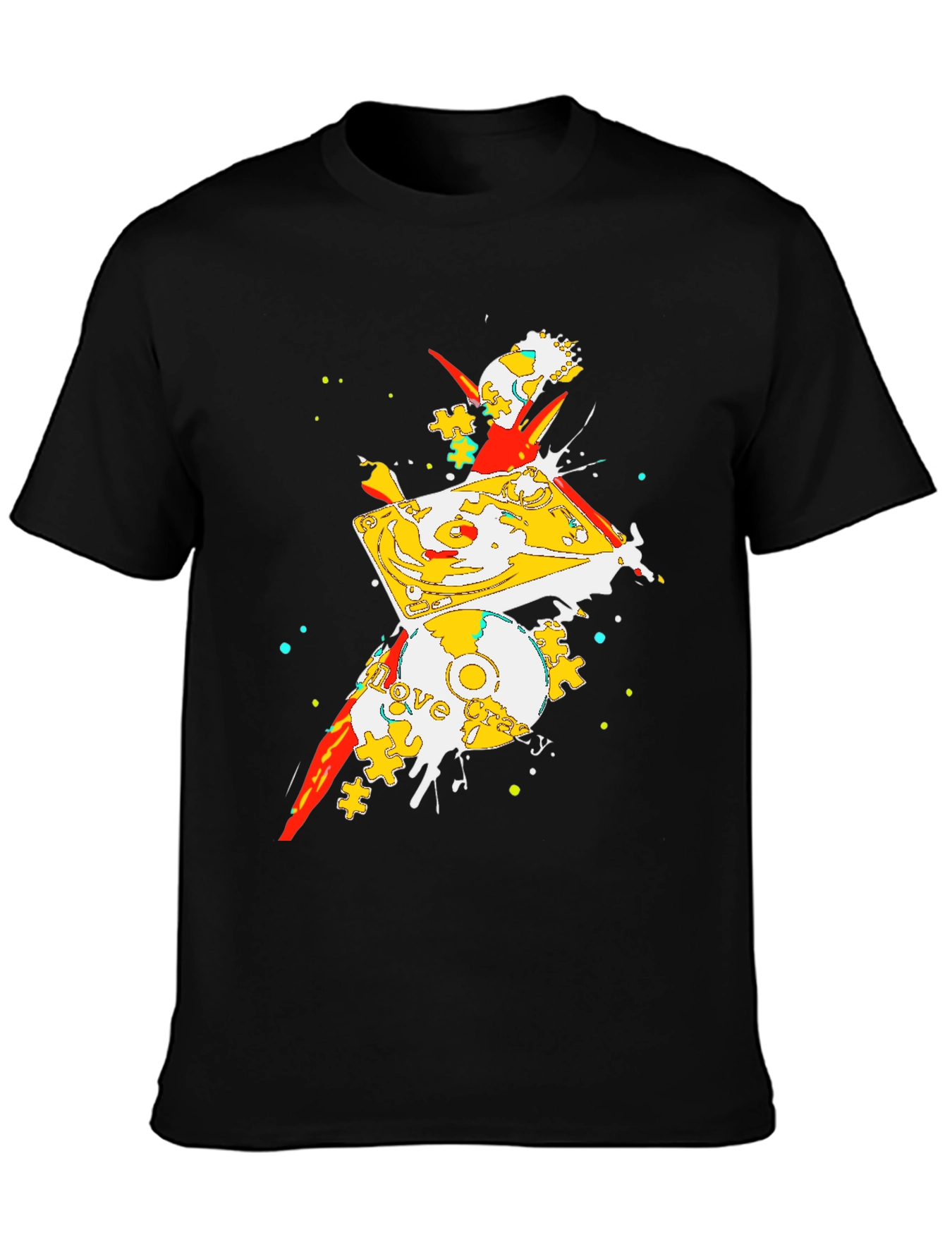 Abstract Turntable Graphic Tee - Black