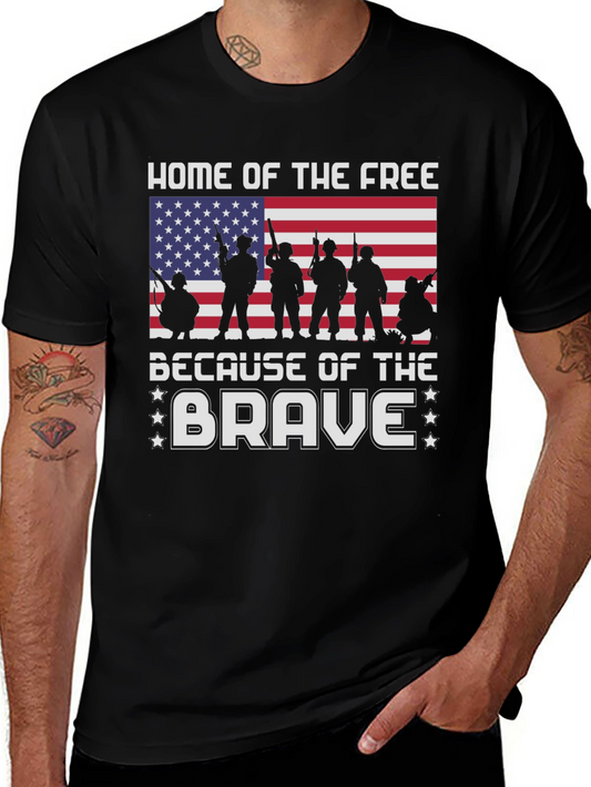 Home of the Free Because of the Brave Patriotic T-Shirt