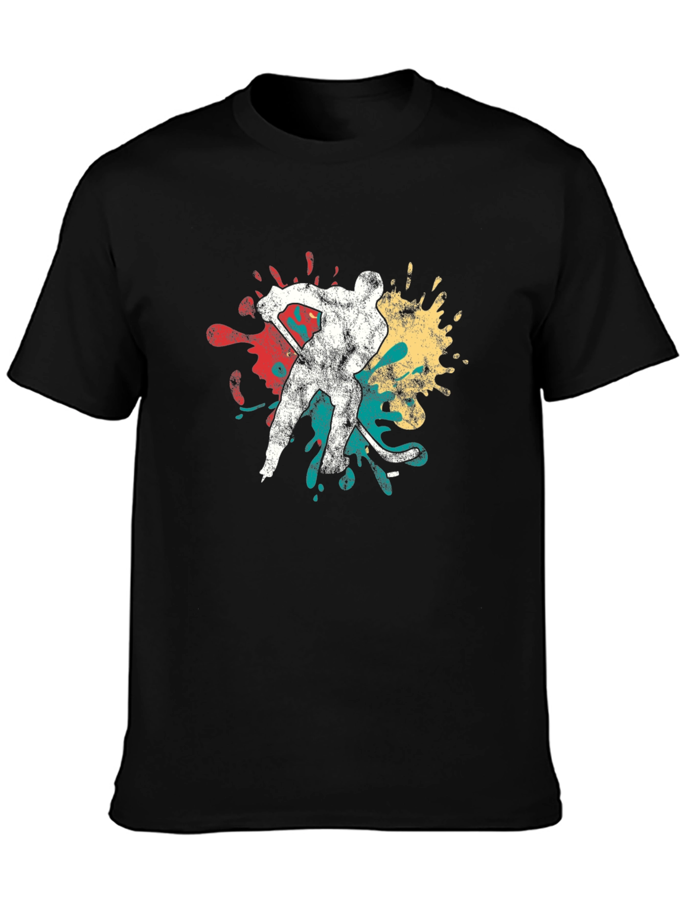 Hockey Player Graphic Tee - Retro Style