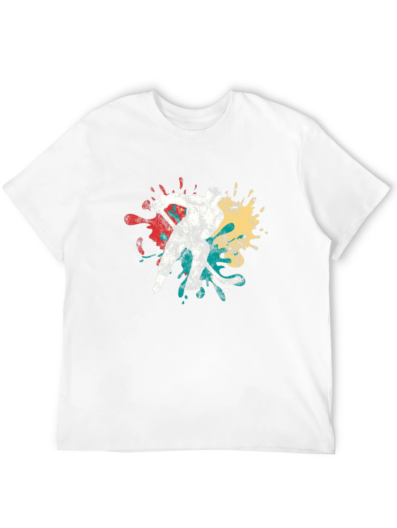 Hockey Player Graphic Tee - Retro Style
