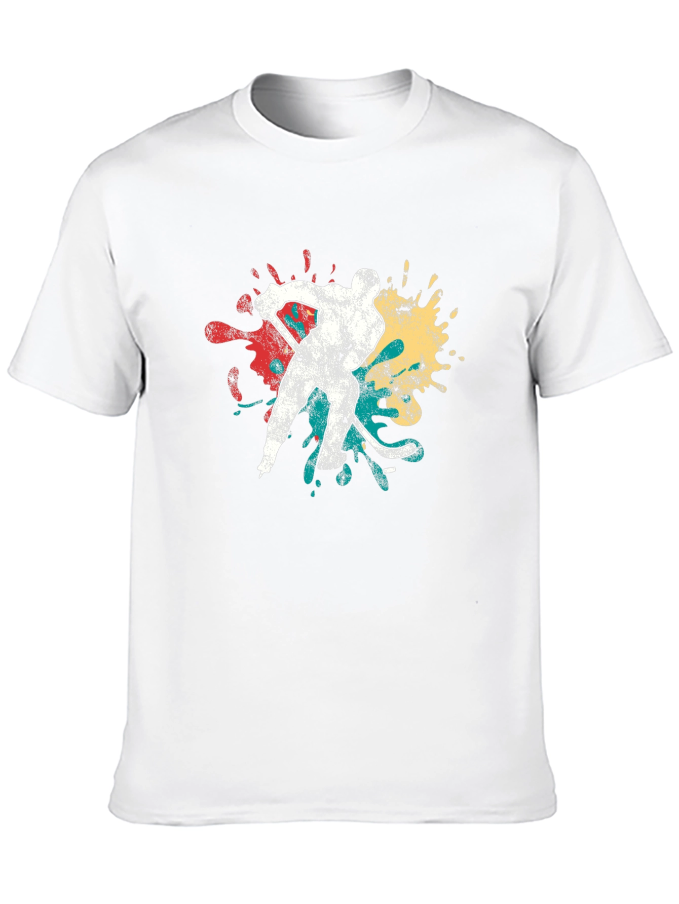 Hockey Player Graphic Tee - Retro Style