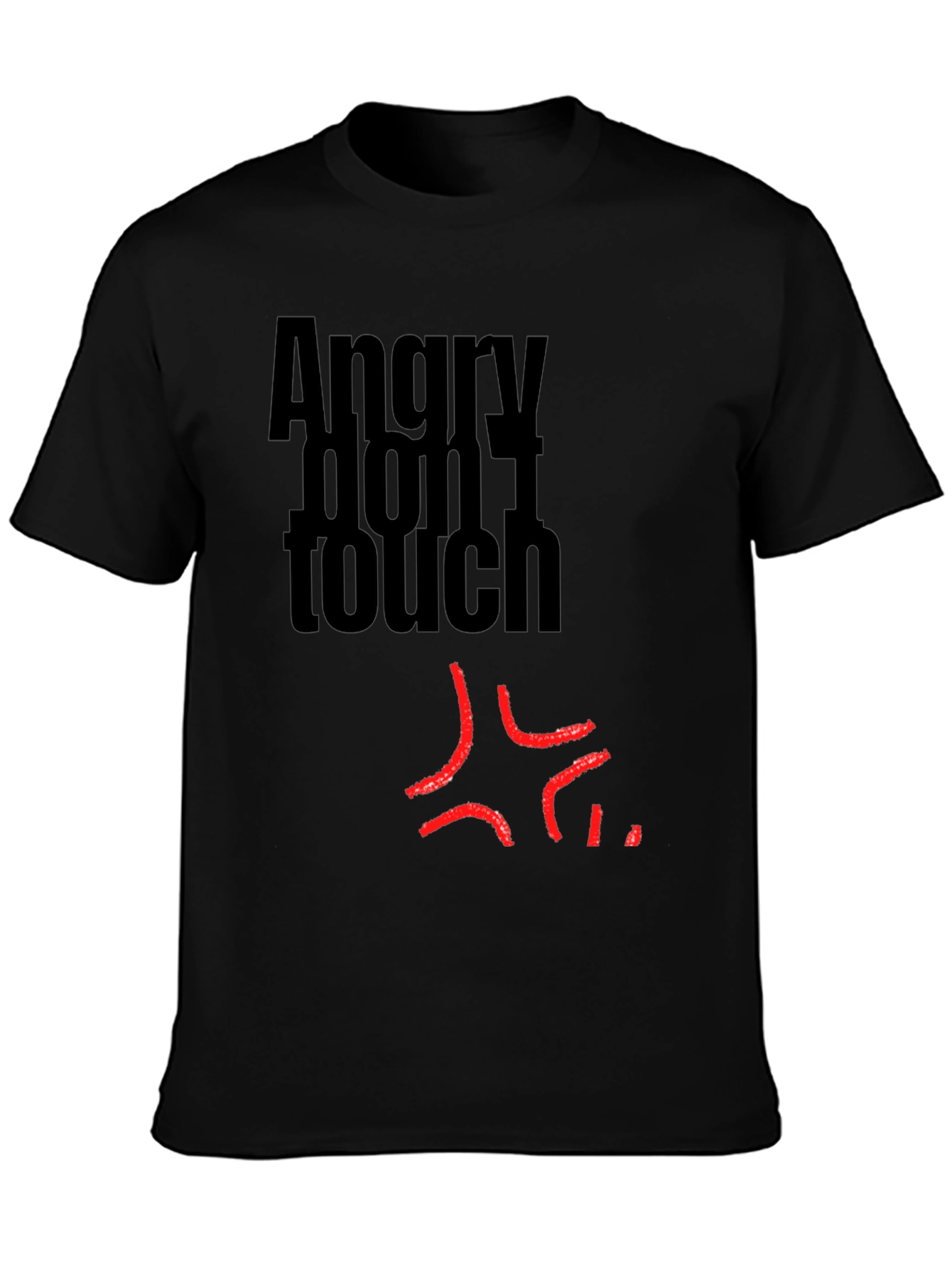 Angry Dont Touch Graphic T-Shirt - Black