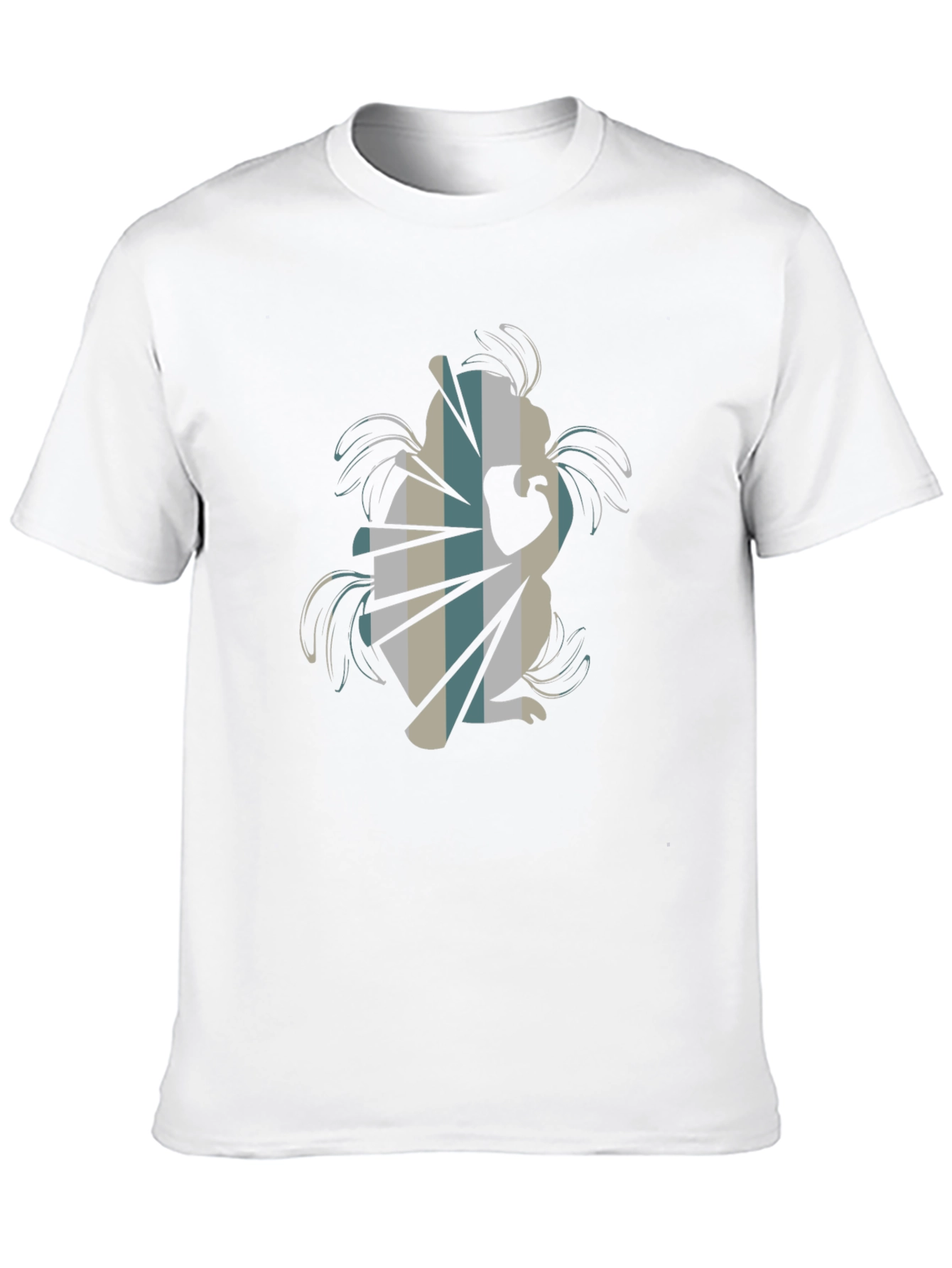 Abstract Squirrel Graphic Tee - Black Cotton Blend