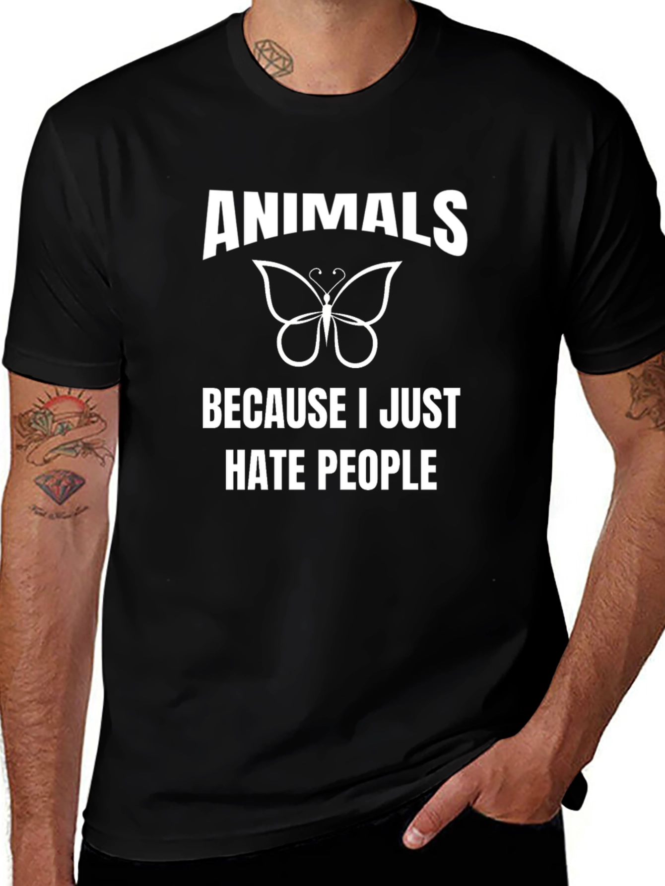 Animals Because I Hate People Graphic T-Shirt