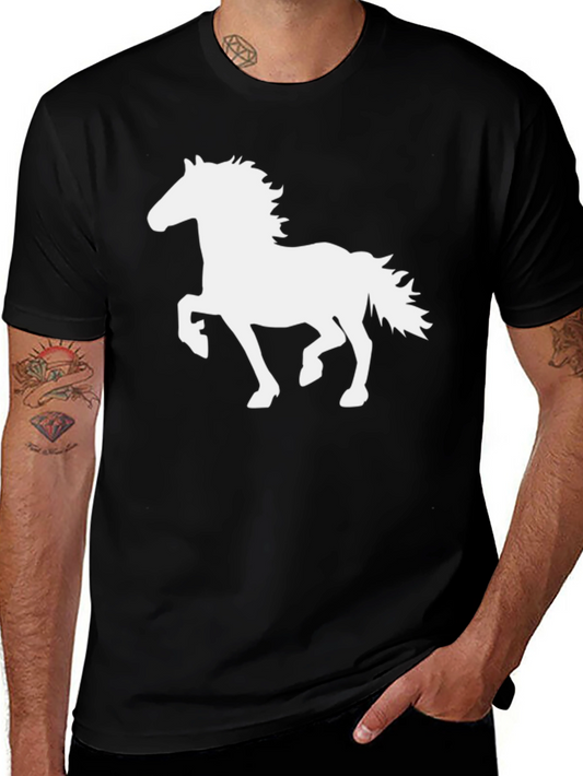 Horse Silhouette Graphic Black T-Shirt