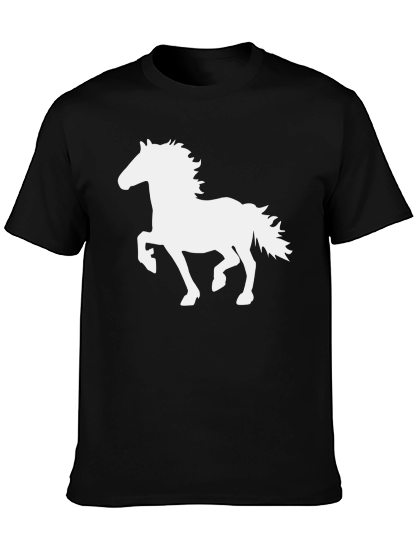 Horse Silhouette Graphic Black T-Shirt
