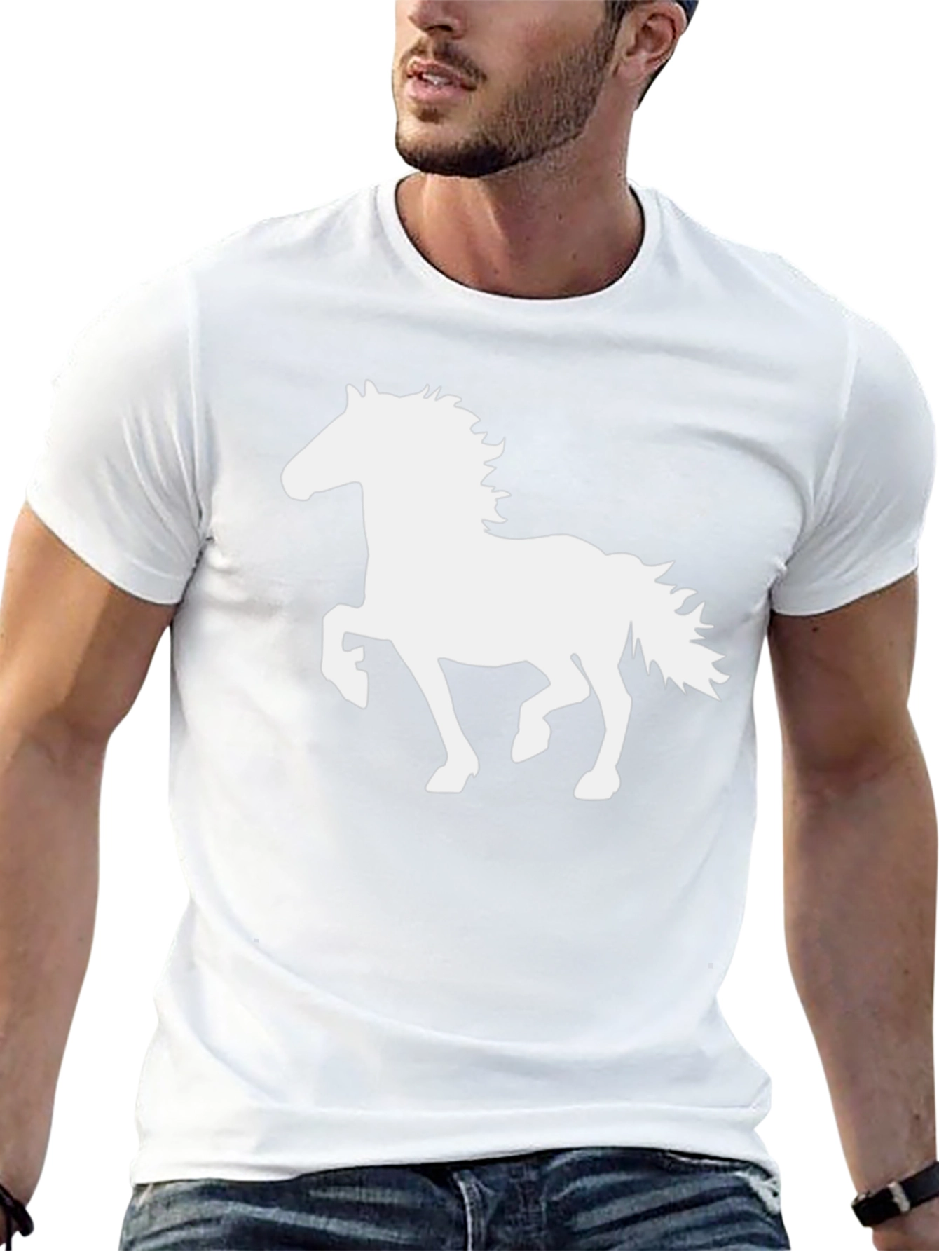 Horse Silhouette Graphic Black T-Shirt