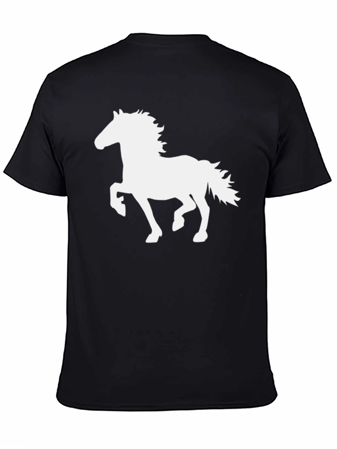 Horse Silhouette Graphic Black T-Shirt